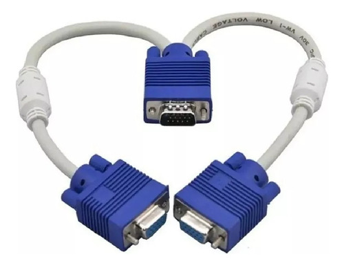 Cable Duplicador Splitter Doble Vga Forma Y Monitor Pc Lap