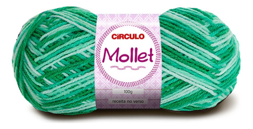 Lã Tricô Circulo Mollet 100gr 200m (500 Tex) 100% Acrílico Cor 9440 - Quartzo Verde