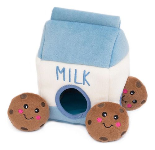 Kit 4 Zippypaws Interactive Dog Plush Zippy Burrow Design Milk With Cookies