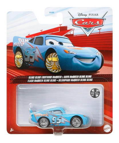 Bling Bling Lightning Mcqueen Disney Pixar Cars Color Azul Claro