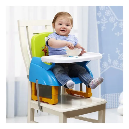 Silla De Comer Plegable Portátil Para Bebés Color Blanco Silla Infantil