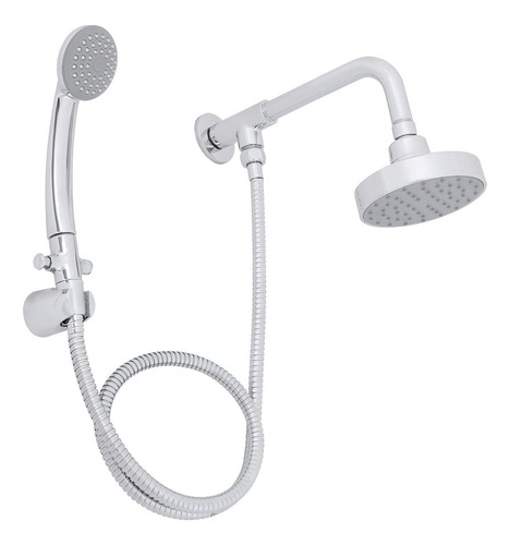 Ducha Com Chuveirinho Redonda Parede Cromada Floki Sensea