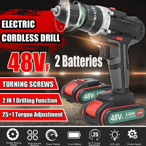 48vf (21v) 25 + 1 Torque 3 En 1 Destornillador Eléctrico