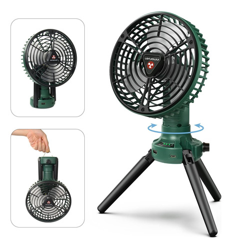 Ventilador De Escritorio Conbola + Tripode Verde