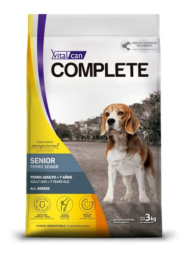 Alimento Vitalcan Complete para perro senior todos los tamaños sabor mix en bolsa de 3 kg