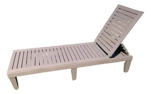 Reposera Plastica Simil Madera P/pileta Jardin Playa Enerfit Marrón