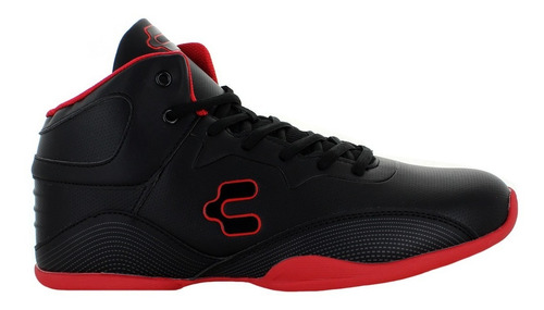 Charly Tenis Bota Basketball Polipiel Negro Rojo Hombre 8202