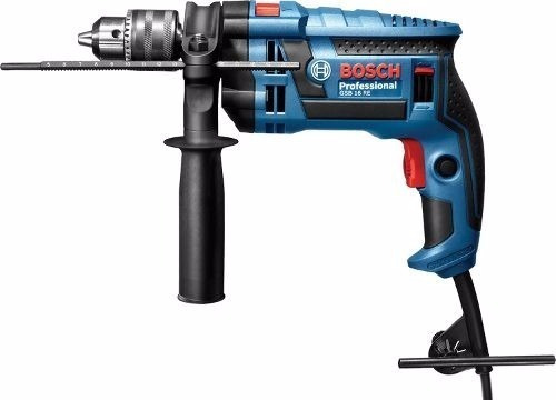 Taladro percutor atornillador eléctrico de 13mm Bosch GSB 16 RE 750W + accesorio con maletín de transporte 220V