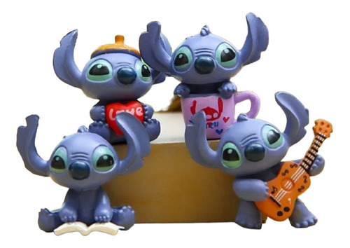 Stitch Sin Lilo Love Leyendo Con Guitarra En Taza 1 Figura