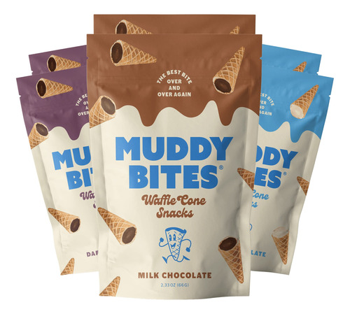 Muddy Bites Conos De Gofre, Rellenos De Chocolate (paquete V
