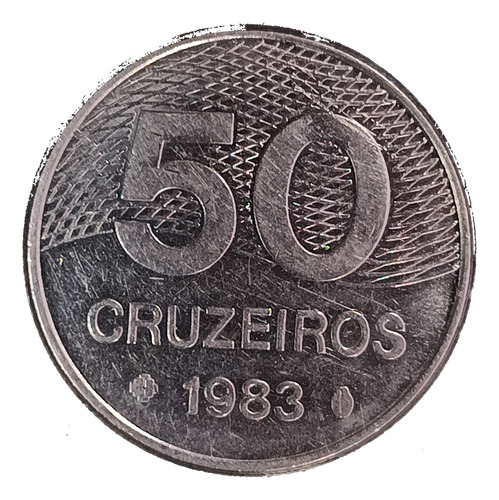 Brasil 50 Cruzeiros 1983 Exc Km 594.1 Mapa De Brasilia