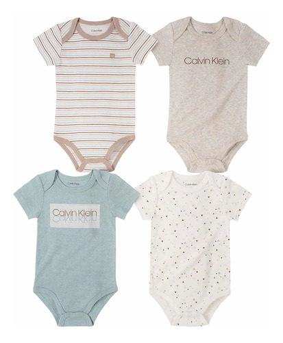 Calvin Klein Set 4 Body Baby Talle 6-9 Meses