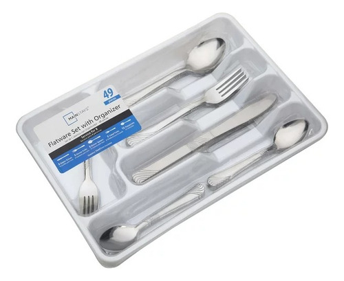 Set De 48 Cubiertos Con Charola Organizadora Para 8 Personas