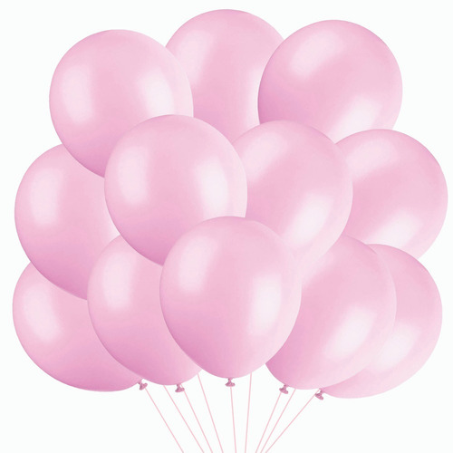 Pack De 100 Globos De Látex Rosa Para Bodas Y Fiestas.