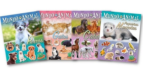 ** Mundo Animal 4 Libros ** Con 365 Stickers