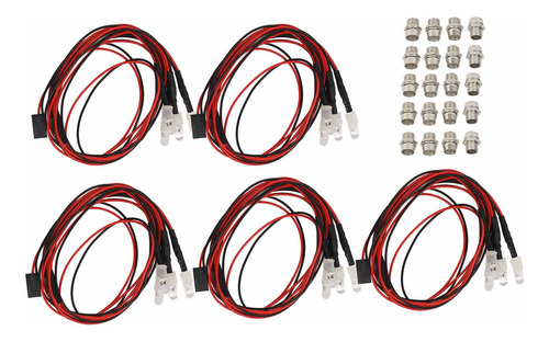 Kit De Luces Rc, 5 Piezas De 7,4 V, 5 Mm, 2 Led Azules Y 2 L