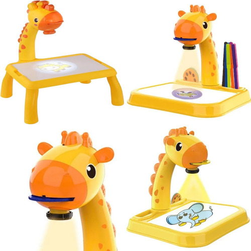 Mesa Infantil Mágica Com Projetor Girafa Música E Luz Lousa
