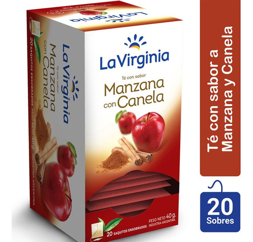 La Virginia Te Con Sabor Manzana Con Canela X 20 Saquitos