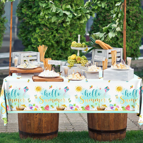 Pack 3 Manteles Veraniegos Hello Summer Desechables Para Fie