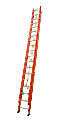 Escalera Extension Fibra & Apoya Poste 36 Pasos 11mts 136 Kg