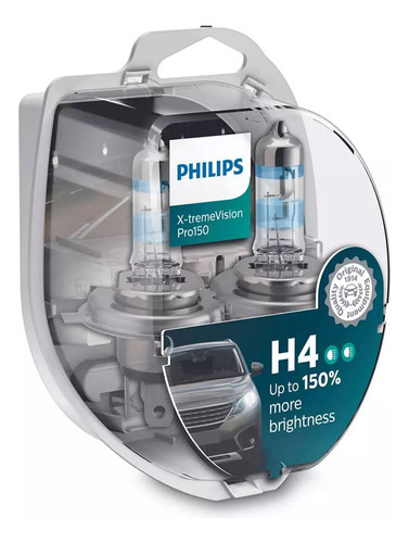 Par Lâmpada Halógena H4 X-treme Vision Pro150 Philips 12v