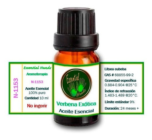 Verbena Exótica 10 Ml - Aceite Esencial - Aromaterapia