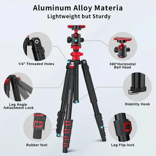 Utanispee 68 Cámara De Aleación De Aluminio Plegable Trípode