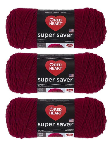 Red Heart Super Saver E300 376 Ovillo De Lana Color Borgoña