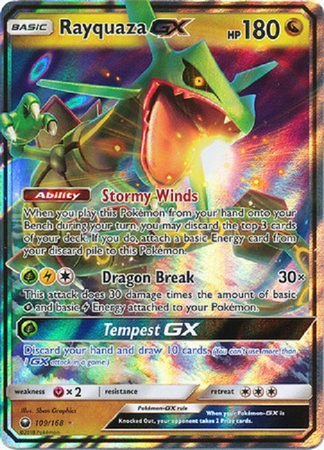 Rayquaza Gx 109/168 Ultra Raro Pokemon Tcg