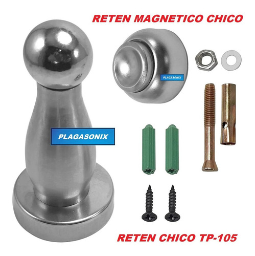 Imagen 3 de 10 de Traba Tope Magnetico Acero Inoxidable Puertas Chico Tp-105