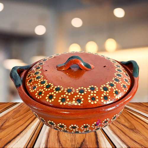 Cazuela Barro Con Tapa Guisos 2 Lts Taquiza Color Marrón