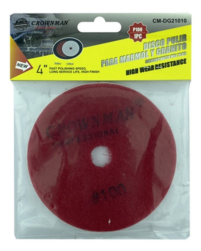 Disco Lija Para Pulir Marmol Granito 4 Pulgadas Crownman