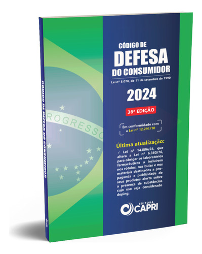 Livro Código De Defesa Do Consumidor Atualizado 2024 - Edição 36