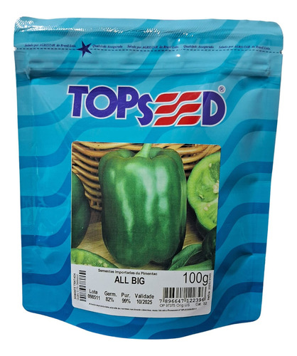 Agristar Topseed Pimentão Verde sementes 100 G