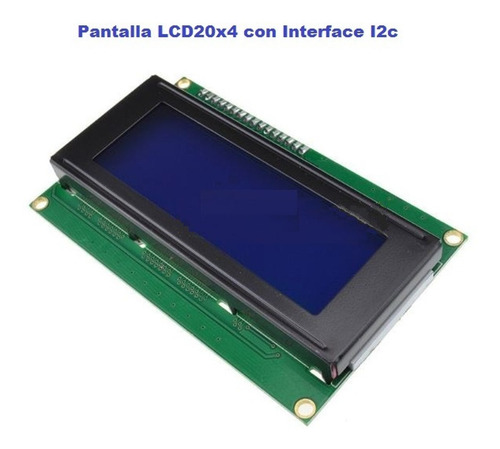 Pantalla Lcd2004 Hd44780 20x4, Con Interface I2c, Fondo Azul
