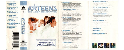 A Teens - The Abba Generation (1999) Cassette Orig Ateens (Usado)