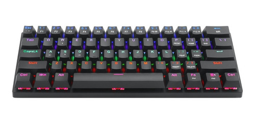 Imagen 3 de 3 de Teclado gamer T-Dagger Arena T-TGK321 QWERTY T-Dagger Brown inglés color negro con luz rainbow