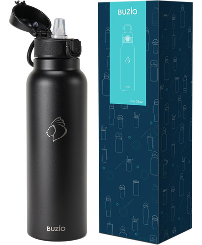 Botella De Agua Aislada De 32 Oz Con Tapa De Pajita, Frasco
