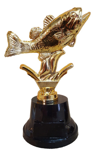 Trofeo Pesca Dorado 14cm Base Alta Souvenir - Amplio Stock