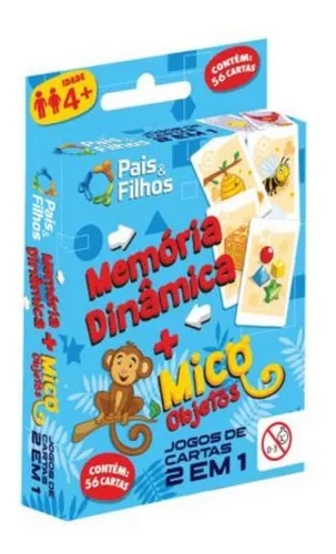 Jogo Do Mico + Jogo Da Memória 56 Cartas 2 Em 1 Pais Filhos