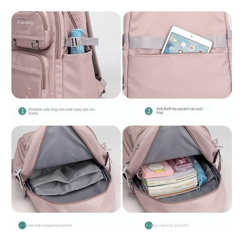 Mochila Juvenil Estilo Coreano De Grande Capacidad*1