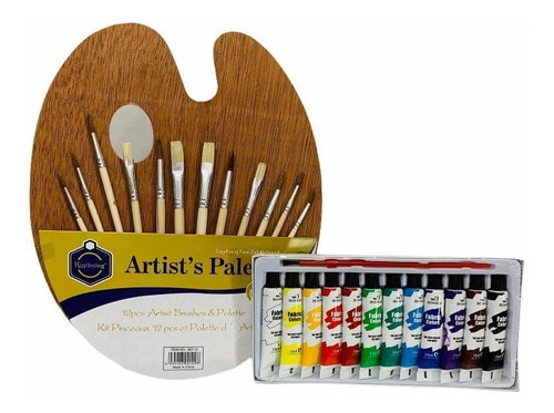 Kit De Oleos Paleta Pintor Pinceles