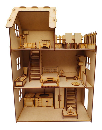 Imagen 3 de 7 de Casita De Muñecas Lol Con 32 Muebles