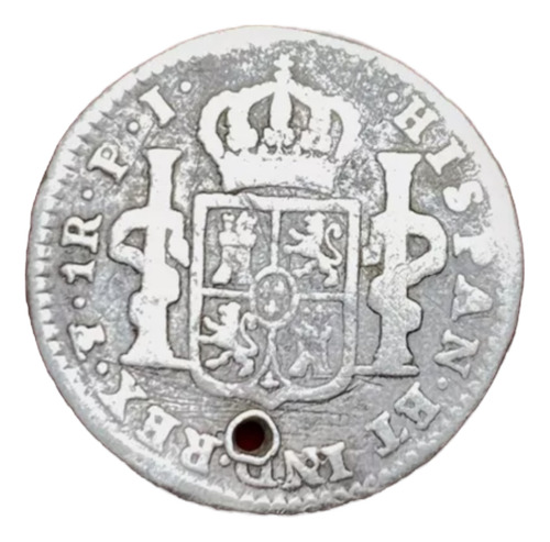 Moneda 1 Real Bolivia Potosi 1808 Carolus 4 Plata 0.896 Rara (Usado)