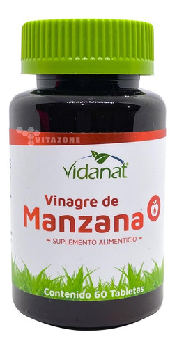 Vinagre De Manzana 60 Tabletas Vidanat