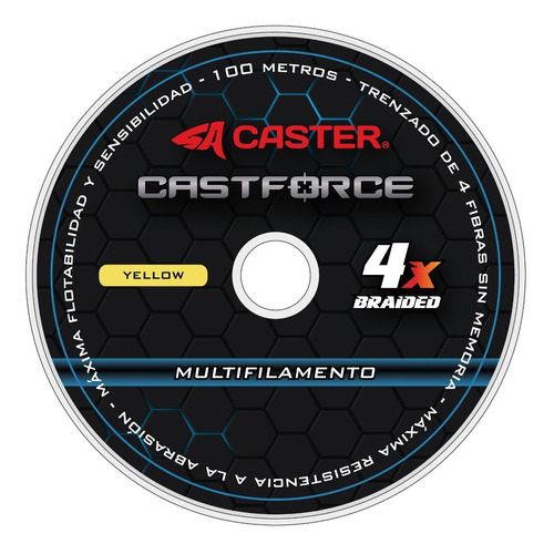 Multifilamento Caster Castforce 4x 0.25mm Rollo X 100m Pesca