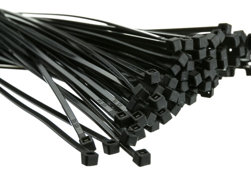 Imagen 1 de 3 de Tirrap Tirraje Amarre Plástico Cable 10 Cm Negro 100 Und.