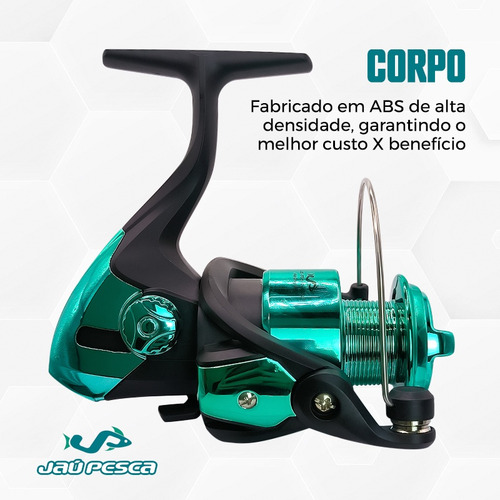 Kit Pesca Vara 1,80m 25lbs E Molinete 3000 6kg E Linha Mono