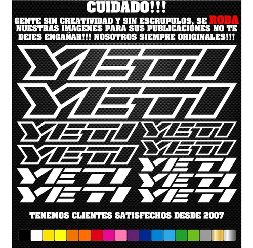 Sticker Ciclismo Yeti Calcomanía