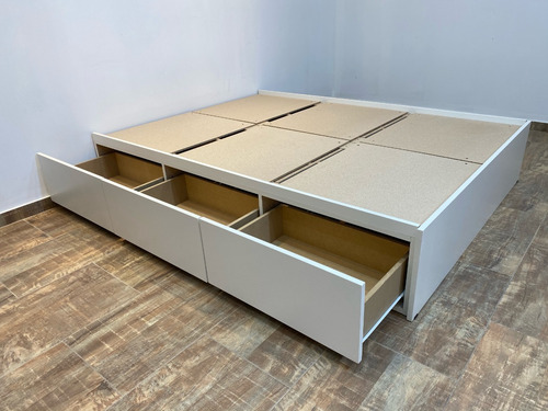 Cama Con Cajones Box . Base Somier Con Cajonera !!